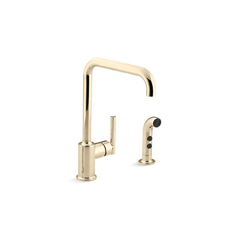 Purist® Single-handle kitchen sink faucet with sidesprayer-shop