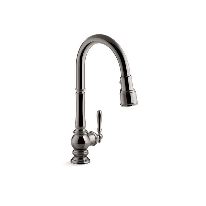 Artifacts® Pull-down kitchen sink faucet with three-function sprayhead-shop