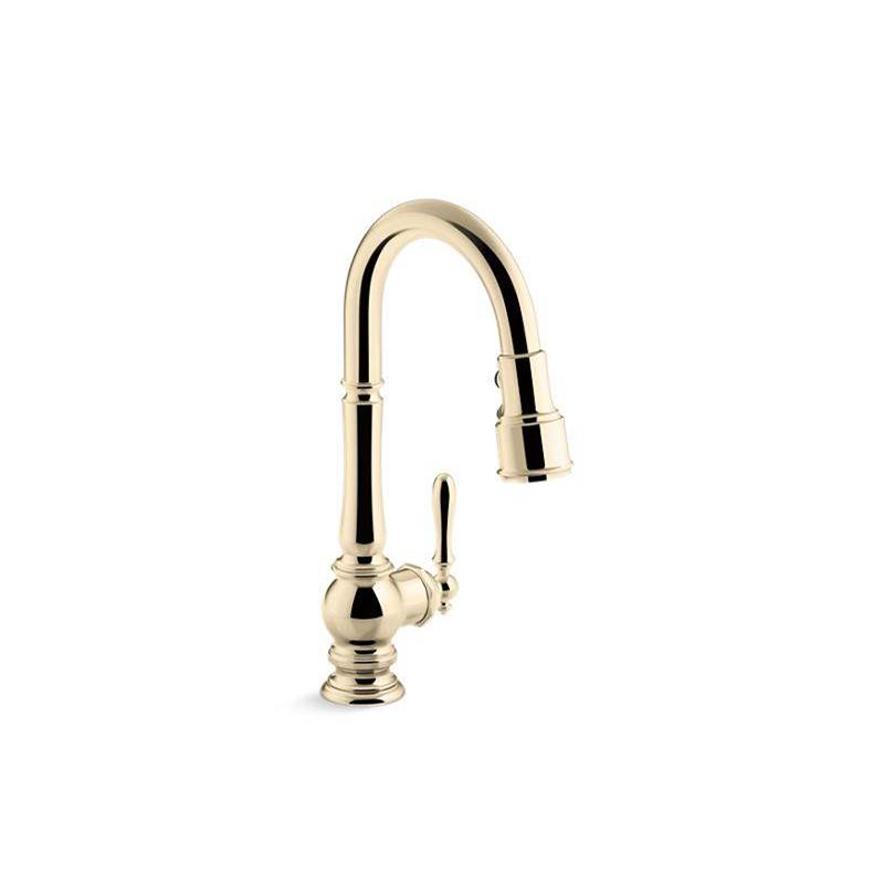 Artifacts® Pull-down kitchen sink faucet with three-function sprayhead-related