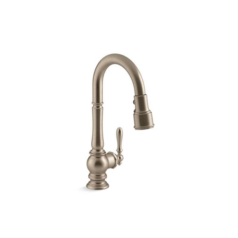 Artifacts® Pull-down kitchen sink faucet with three-function sprayhead-shop