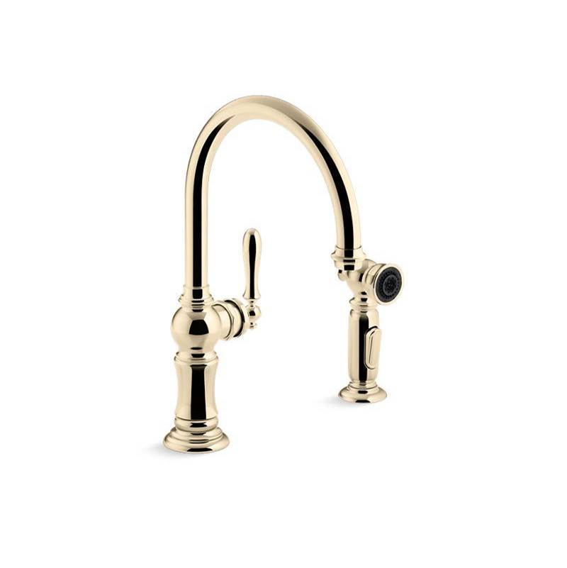 Artifacts® Single-handle kitchen sink faucet with two-function sprayhead-shop