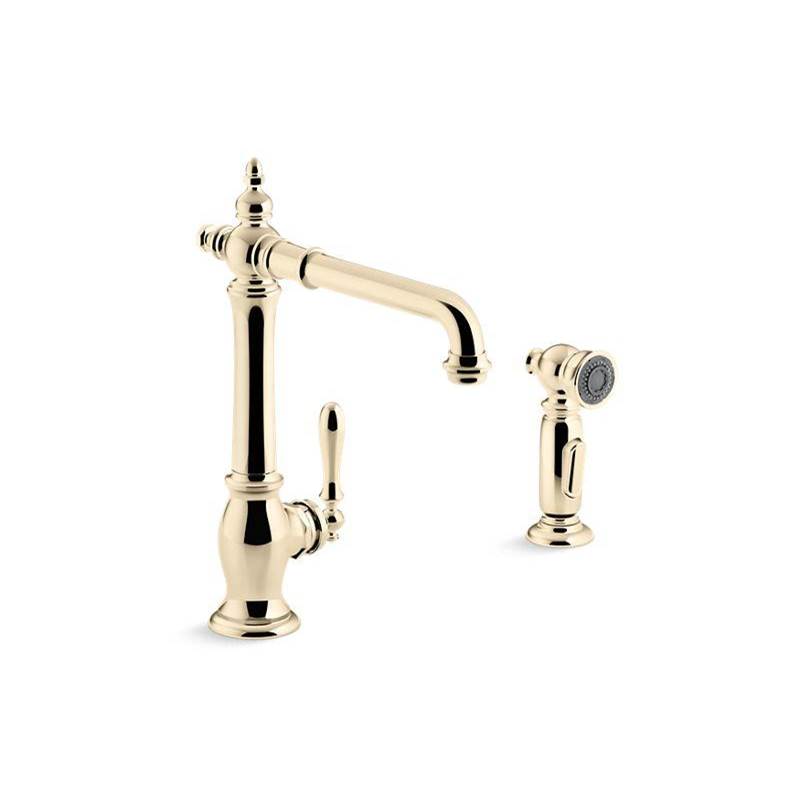 Artifacts® Single-handle kitchen sink faucet with sidesprayer-shop