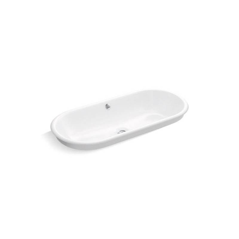 Iron Plains® Capsule Drop-in/undermount vessel bathroom sink with White painted u-shop