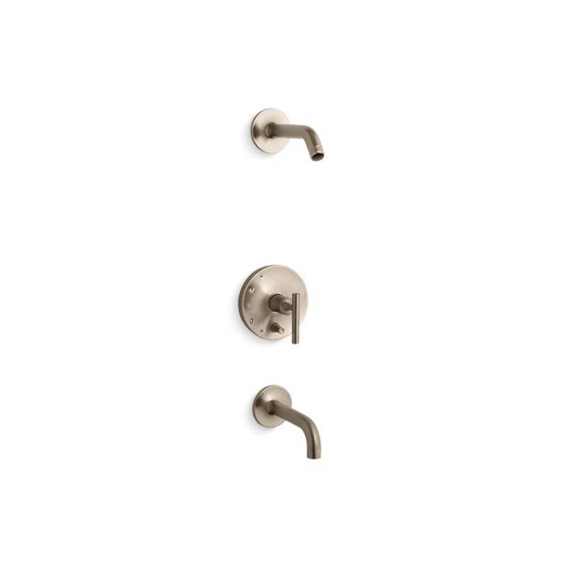 Purist® Rite-Temp® bath and shower trim set with push-button diverter and lever h-shop