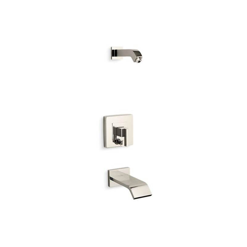Loure® Rite-Temp® bath and shower trim set with push-button diverter, less shower-shop