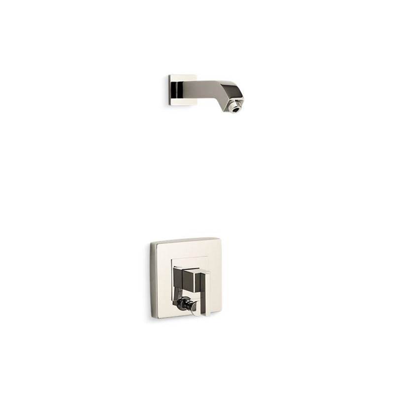 Loure® Rite-Temp® shower trim set with push-button diverter, less showerhead-related