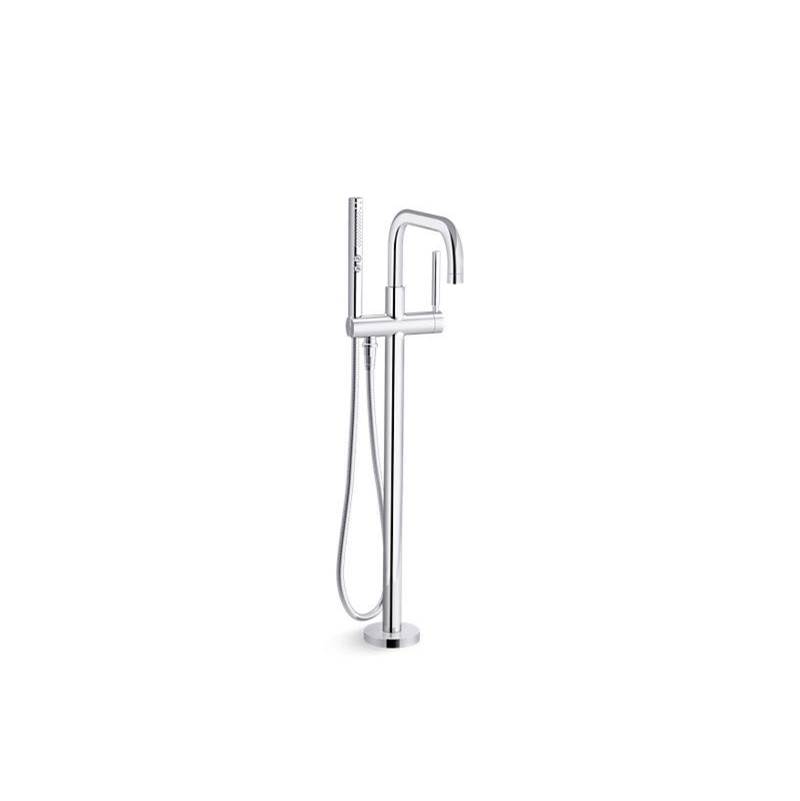 Purist® Floor-mount bath filler trim with handshower-related