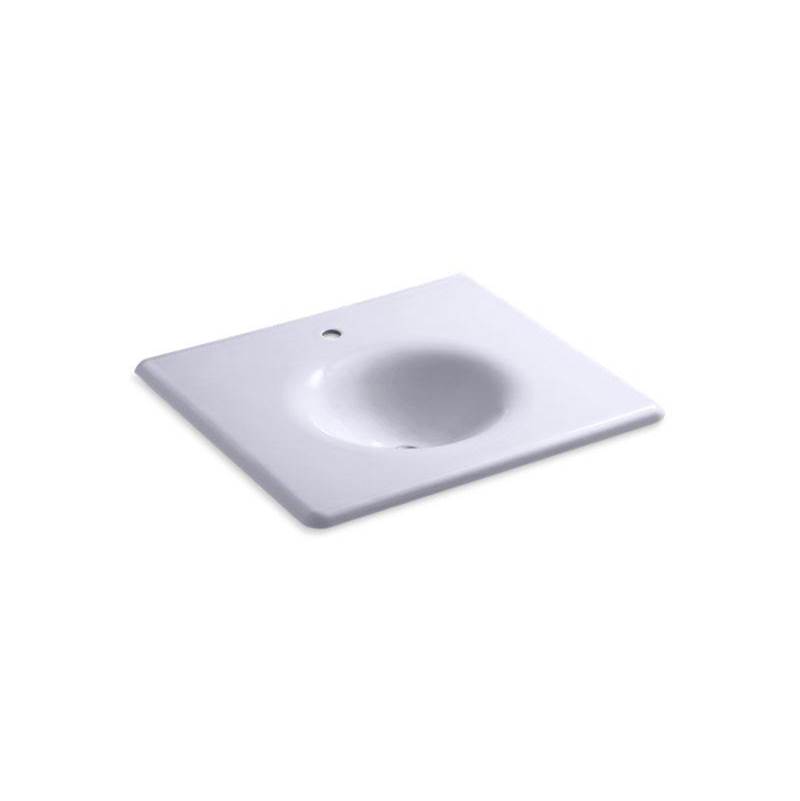 Iron/Impressions® 25'' Enameled cast iron vanity top with integrated round sink-shop