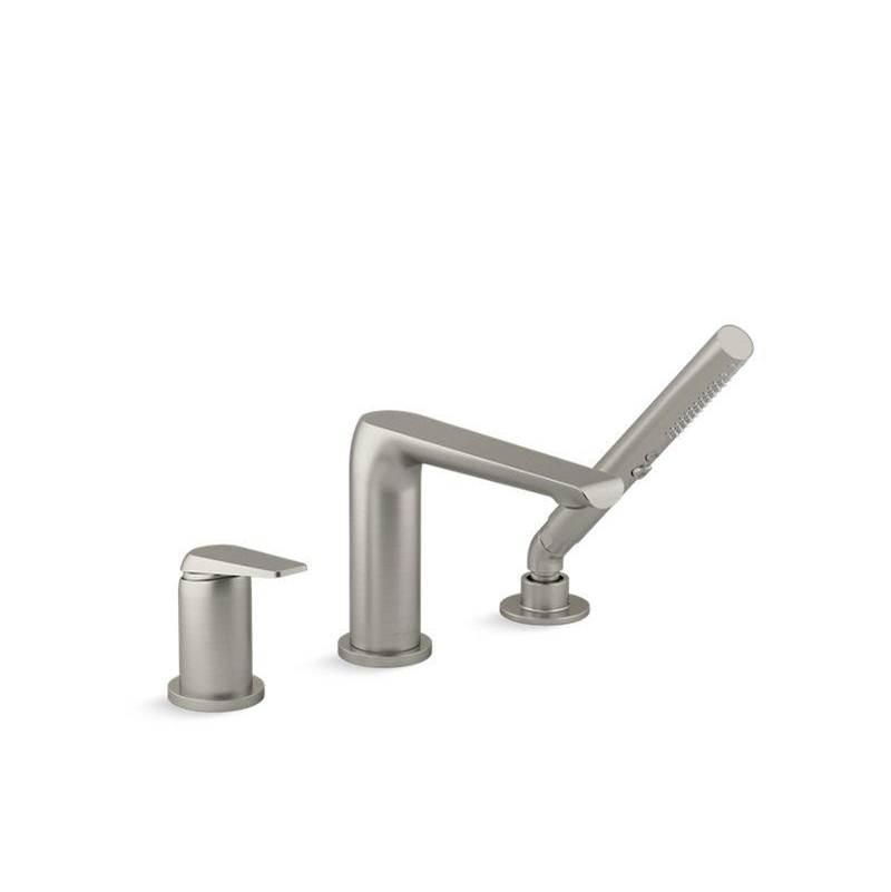 Avid® Deck-mount bath faucet with handshower-shop
