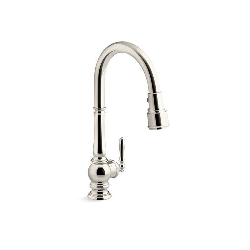 Artifacts® Touchless pull-down kitchen sink faucet with three-function sprayhead-shop