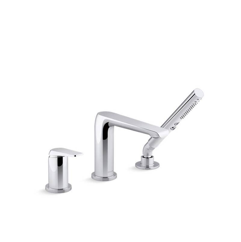 Avid® Deck-mount bath faucet with handshower-shop