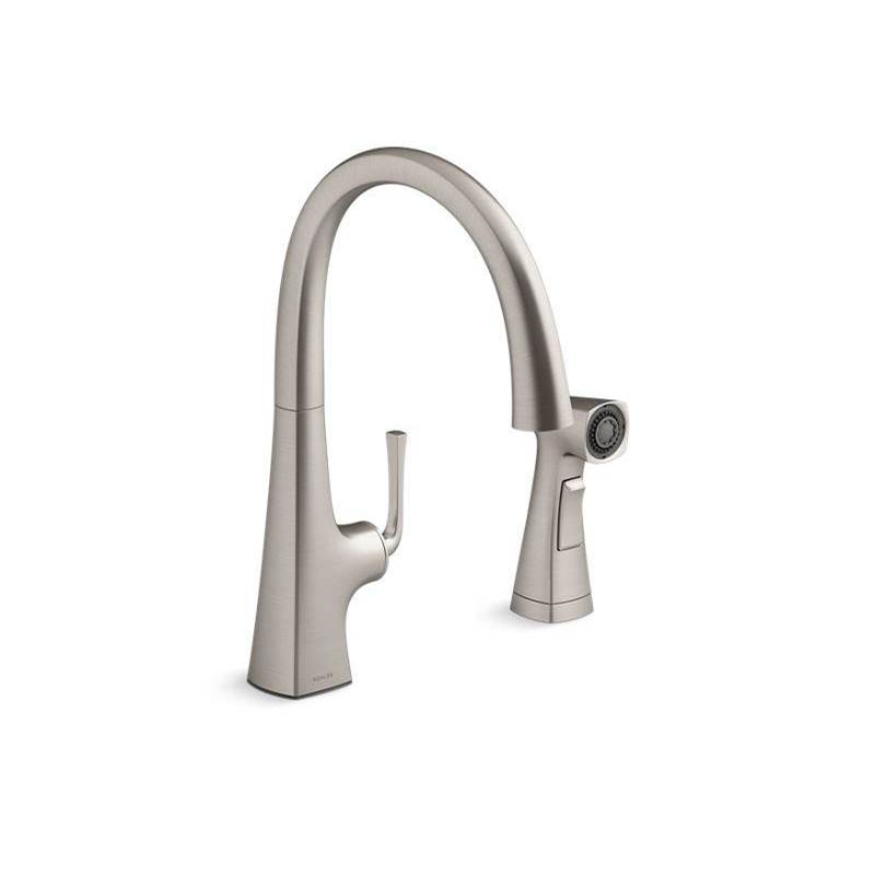 Graze® Single-handle kitchen sink faucet with two-function sidesprayer-shop