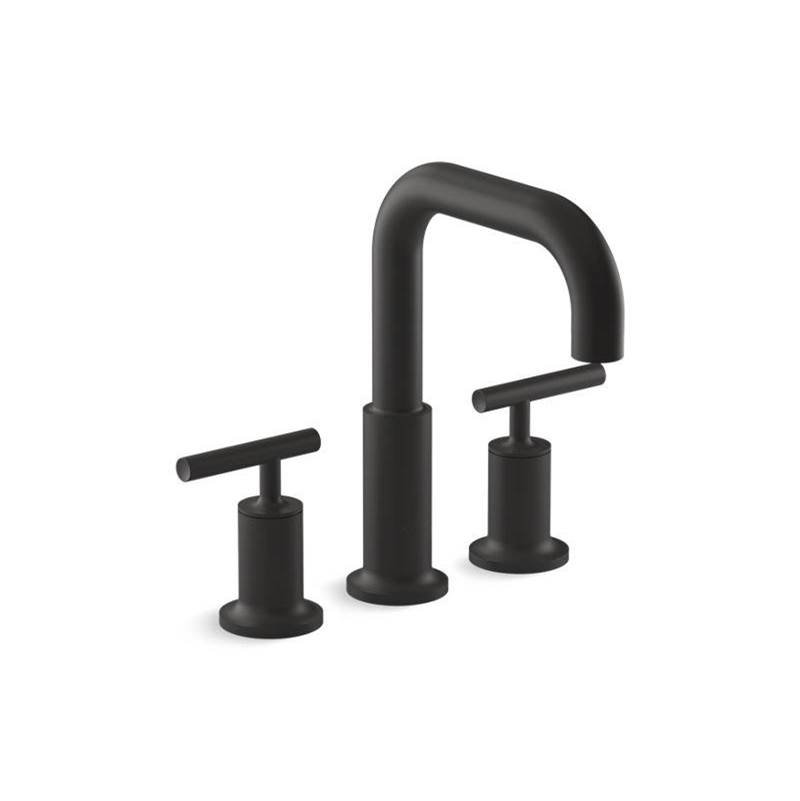Purist® Deck-mount bath faucet trim for high-flow valve with lever handles, valve-shop