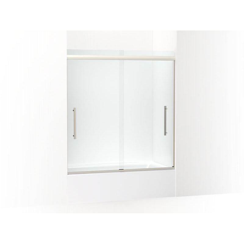 Pleat® 63-9/16'' H sliding bath door with 5/16'' - thick glass-related