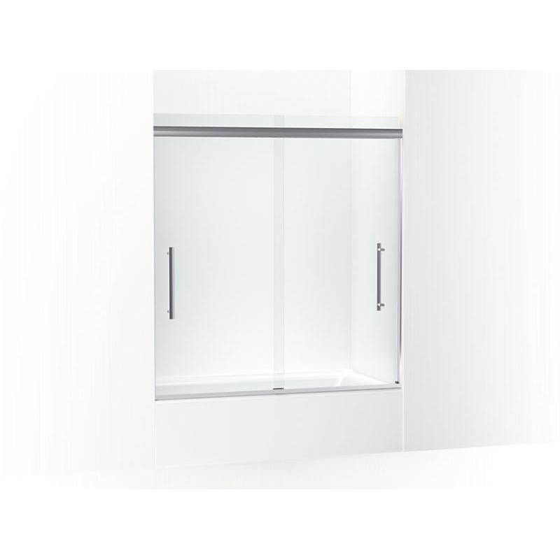 Pleat® 63-9/16'' H sliding bath door with 5/16'' - thick glass-related