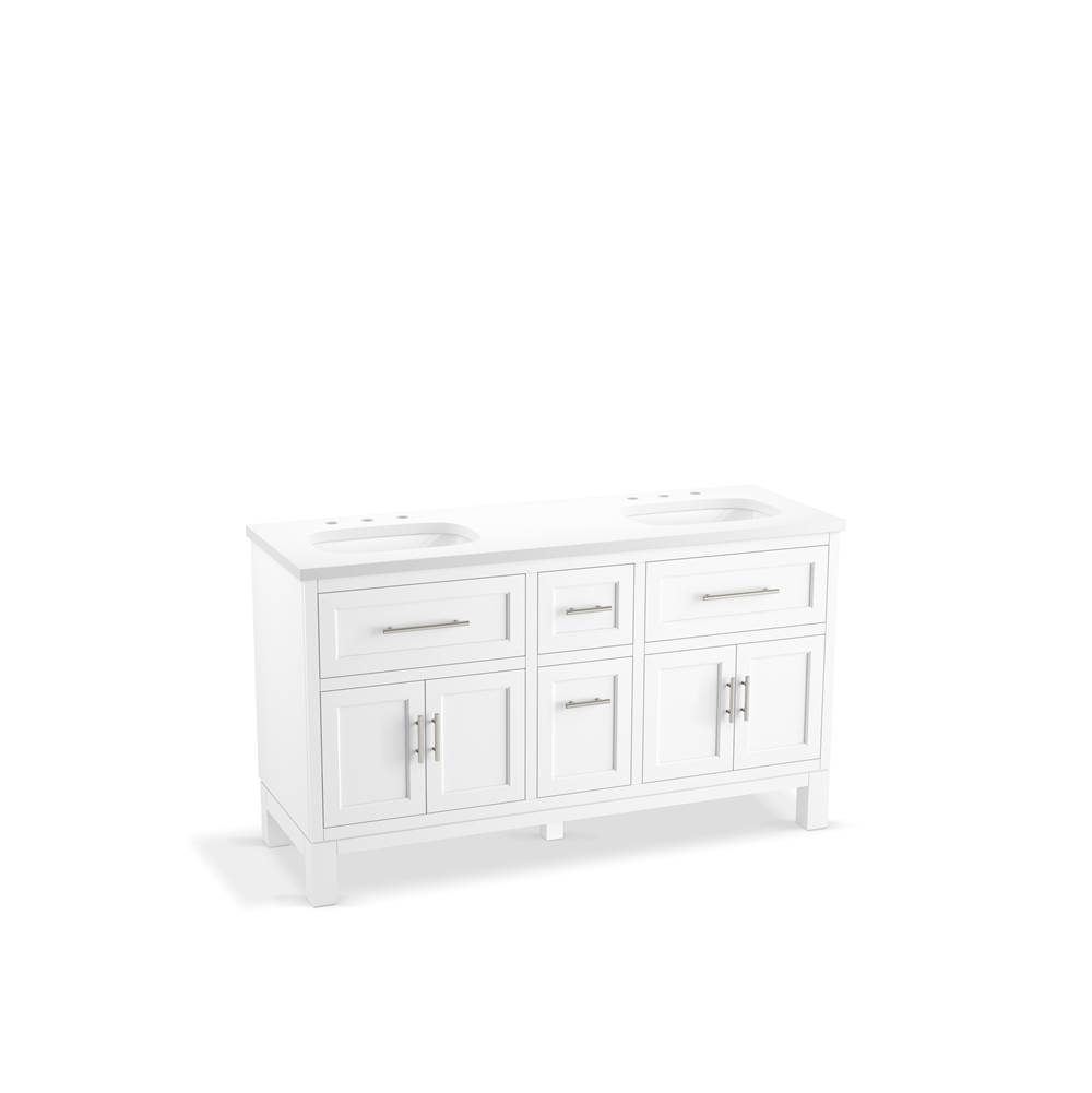 Quo 60 in. Bathroom Vanity Cabinet With Sinks And Quartz Top-related