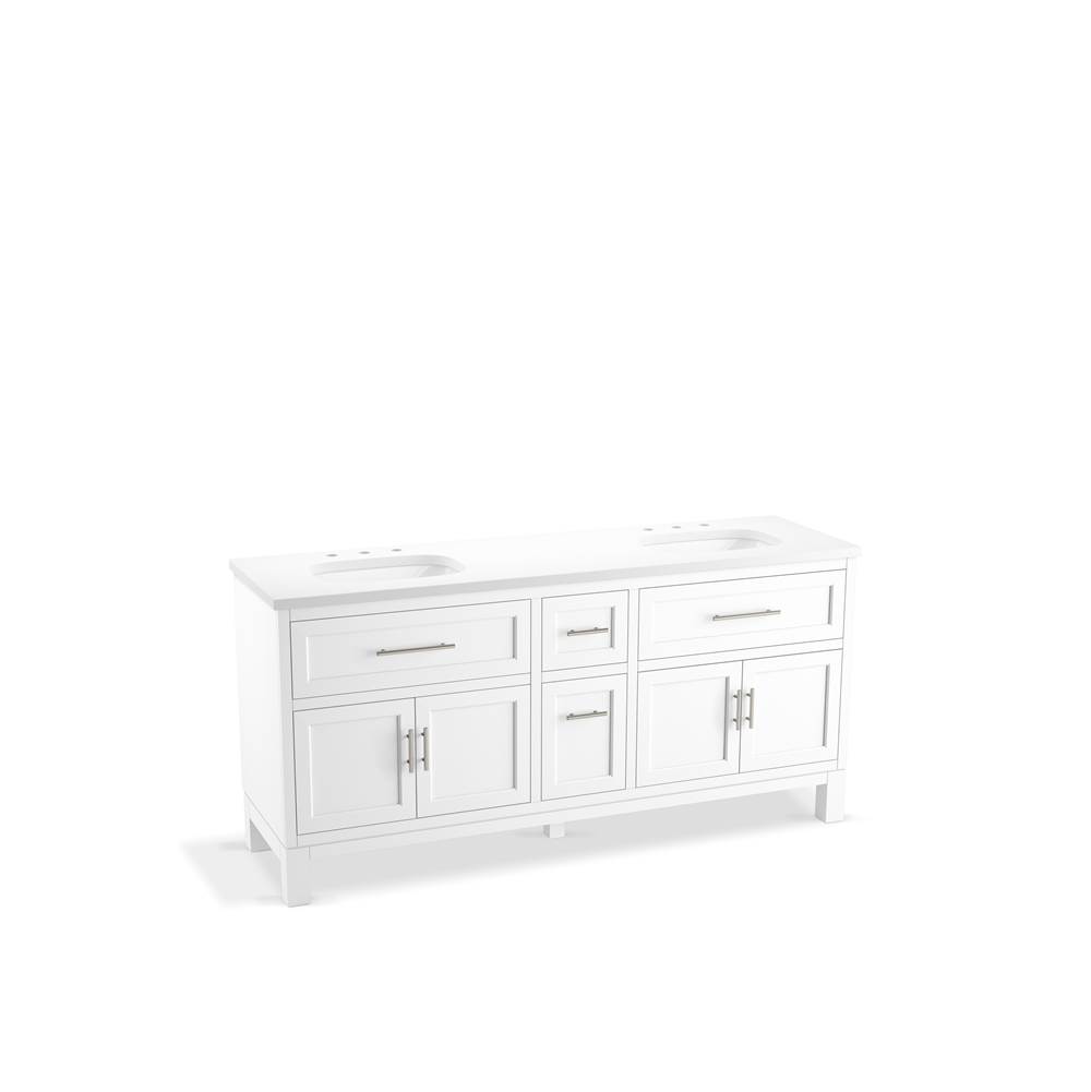 Quo 72 in. Bathroom Vanity Cabinet With Sinks And Quartz Top-shop