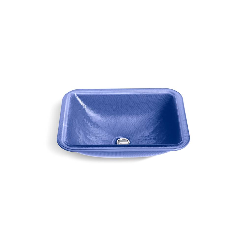 Yepsen Glass Undermount Bathroom Sink In Opaque Sapphire-related