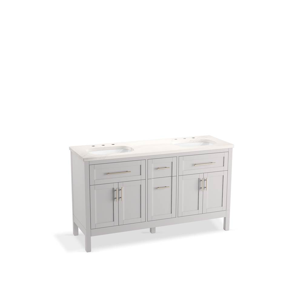 Hadron 60 in. Bathroom Vanity Cabinet With Sinks And Quartz Top-related