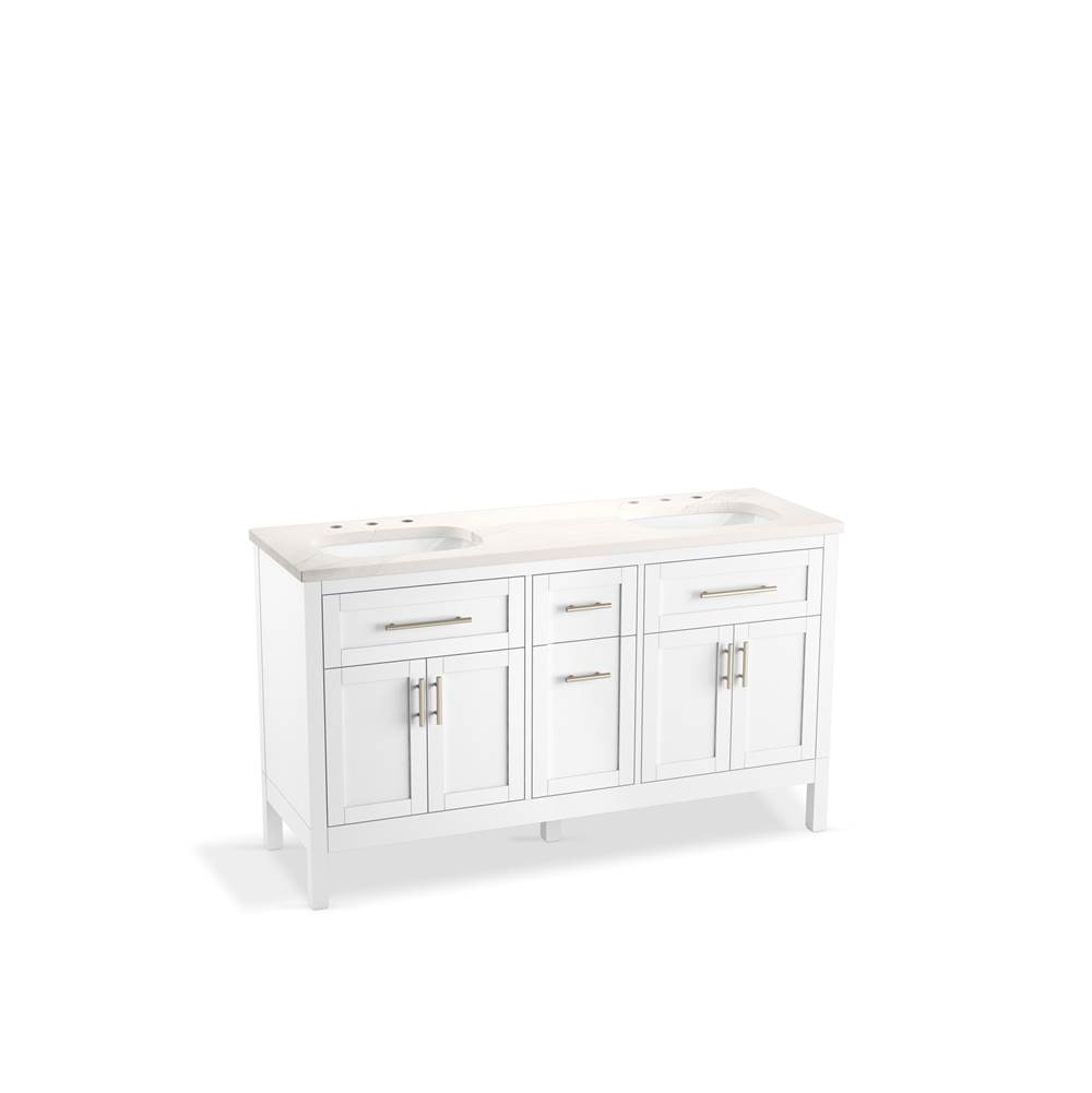 Hadron 60 in. Bathroom Vanity Cabinet With Sinks And Quartz Top-related