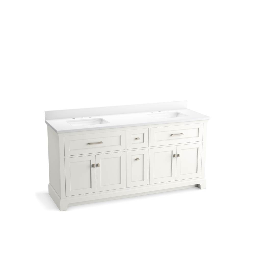 Charlemont 72 in. Bathroom Vanity Cabinet With Sinks And Quartz Top-shop