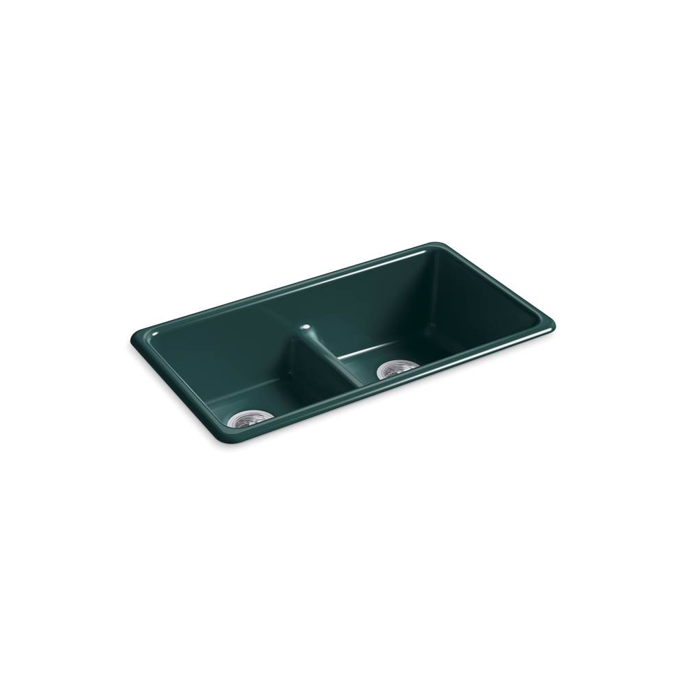 Iron/Tones Smart Divide 33 in. Top-/Undermount Double-Bowl Kitchen Sink-shop