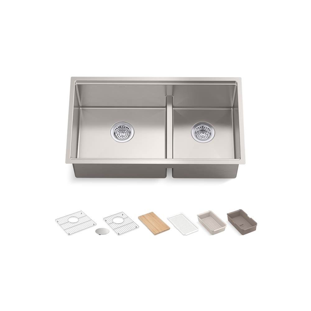 Strive® 32 in. Undermount Double-Bowl Workstation Kitchen Sink-related