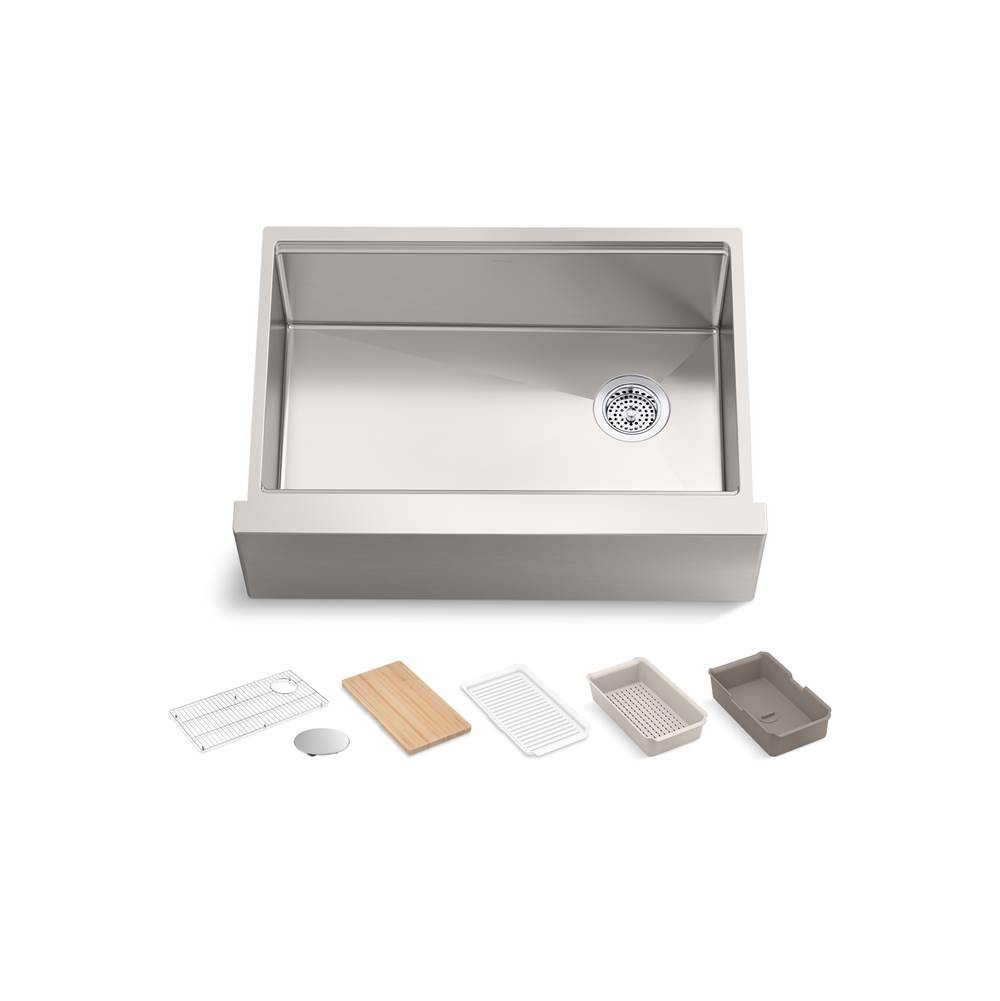 Strive® 29-1/2 in. Undermount Single-Bowl Farmhouse Workstation Kitchen Sink-shop