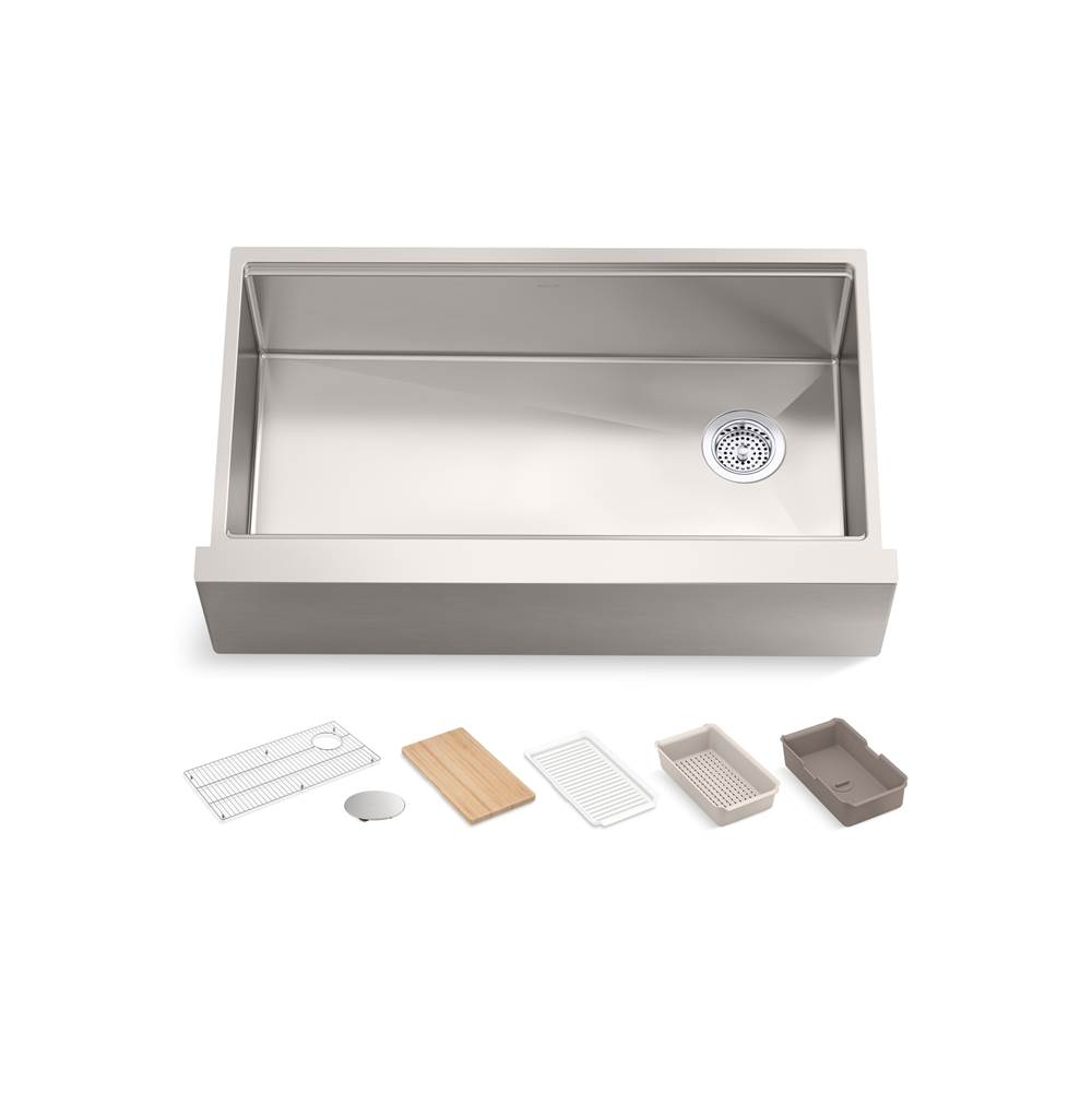 Strive® 35-1/2 in. Undermount Single-Bowl Farmhouse Workstation Kitchen Sink-related