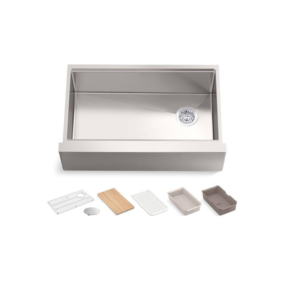 Strive® 32-1/2 in. Undermount Single-Bowl Farmhouse Workstation Kitchen Sink-shop