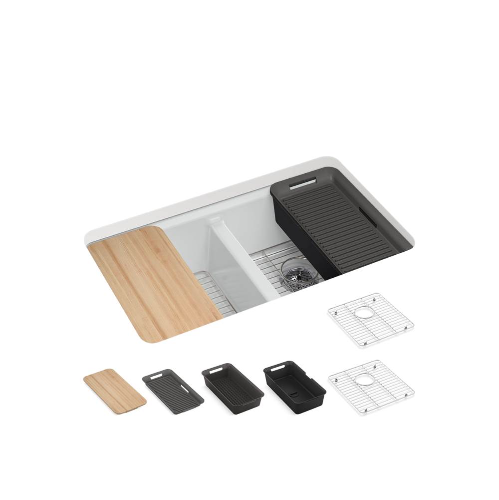 Riverby 33 in. Undermount Double-Bowl Workstation Kitchen Sink-shop