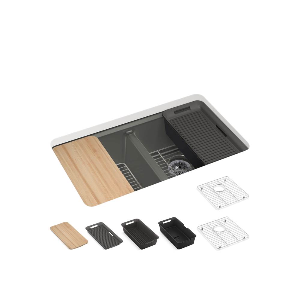 Riverby 33 in. Undermount Double-Bowl Workstation Kitchen Sink-shop