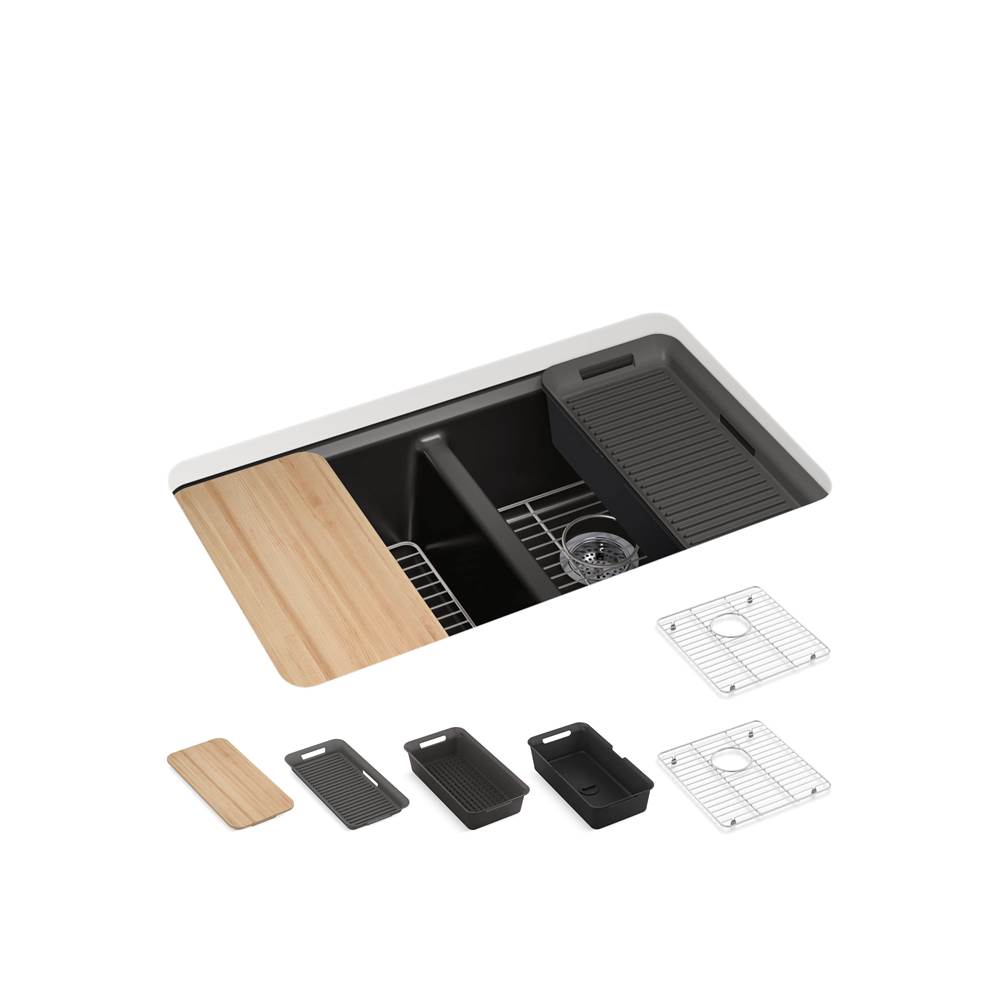 Riverby 33 in. Undermount Double-Bowl Workstation Kitchen Sink-shop