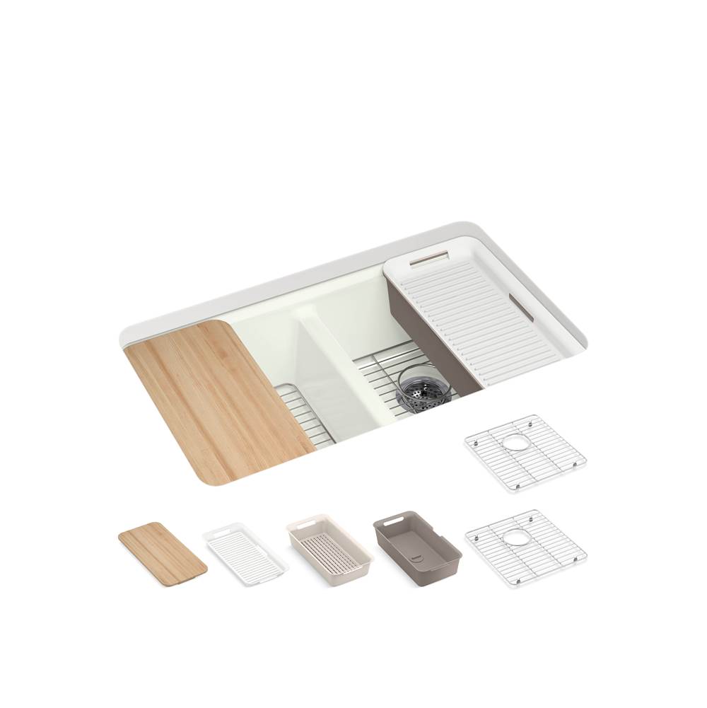 Riverby 33 in. Undermount Double-Bowl Workstation Kitchen Sink-related