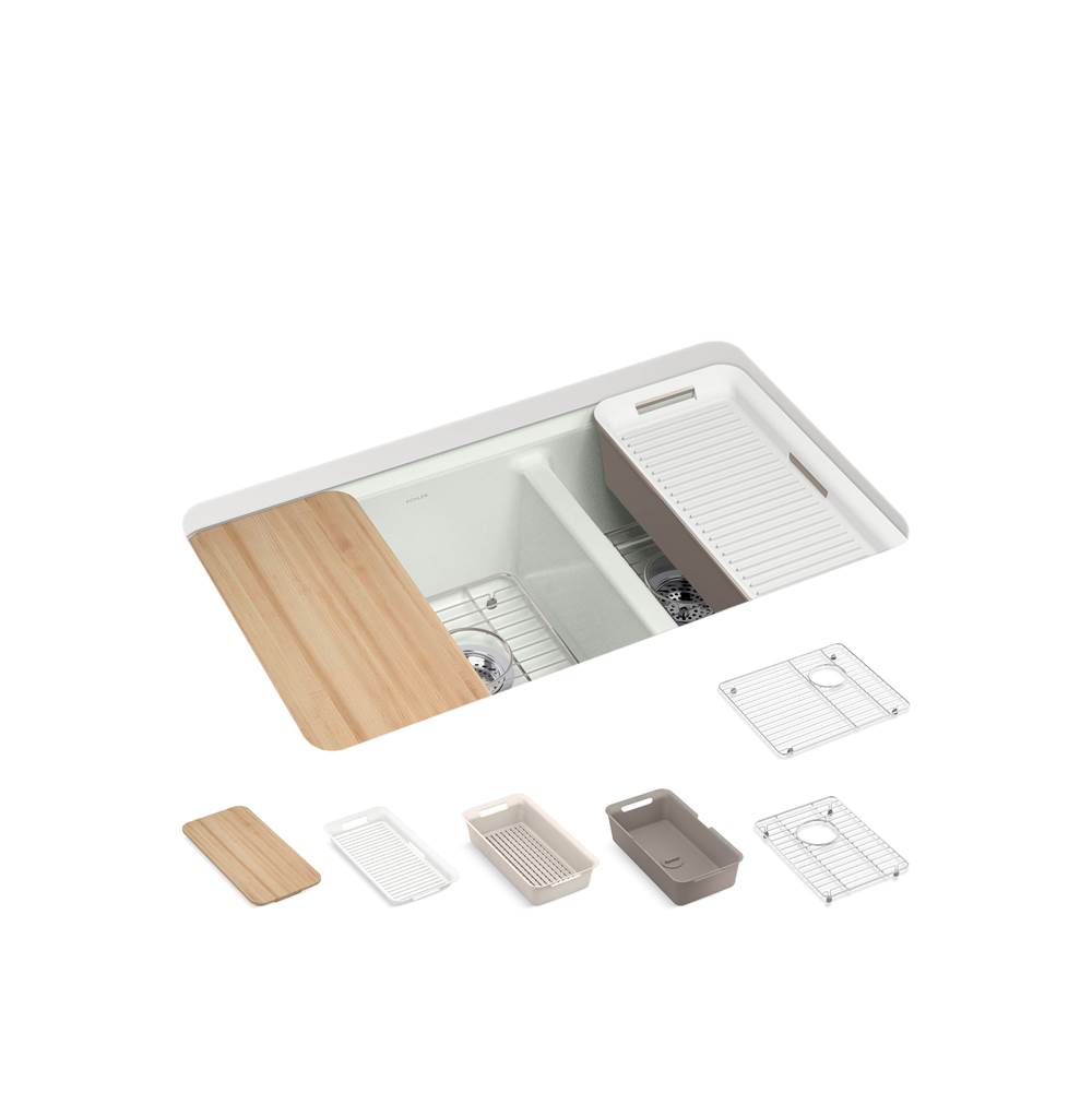 Riverby 33 in. Undermount Double-Bowl Workstation Kitchen Sink-shop