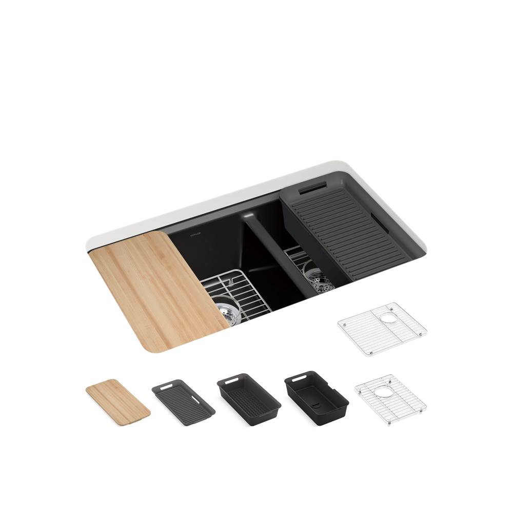 Riverby 33 in. Undermount Double-Bowl Workstation Kitchen Sink-shop