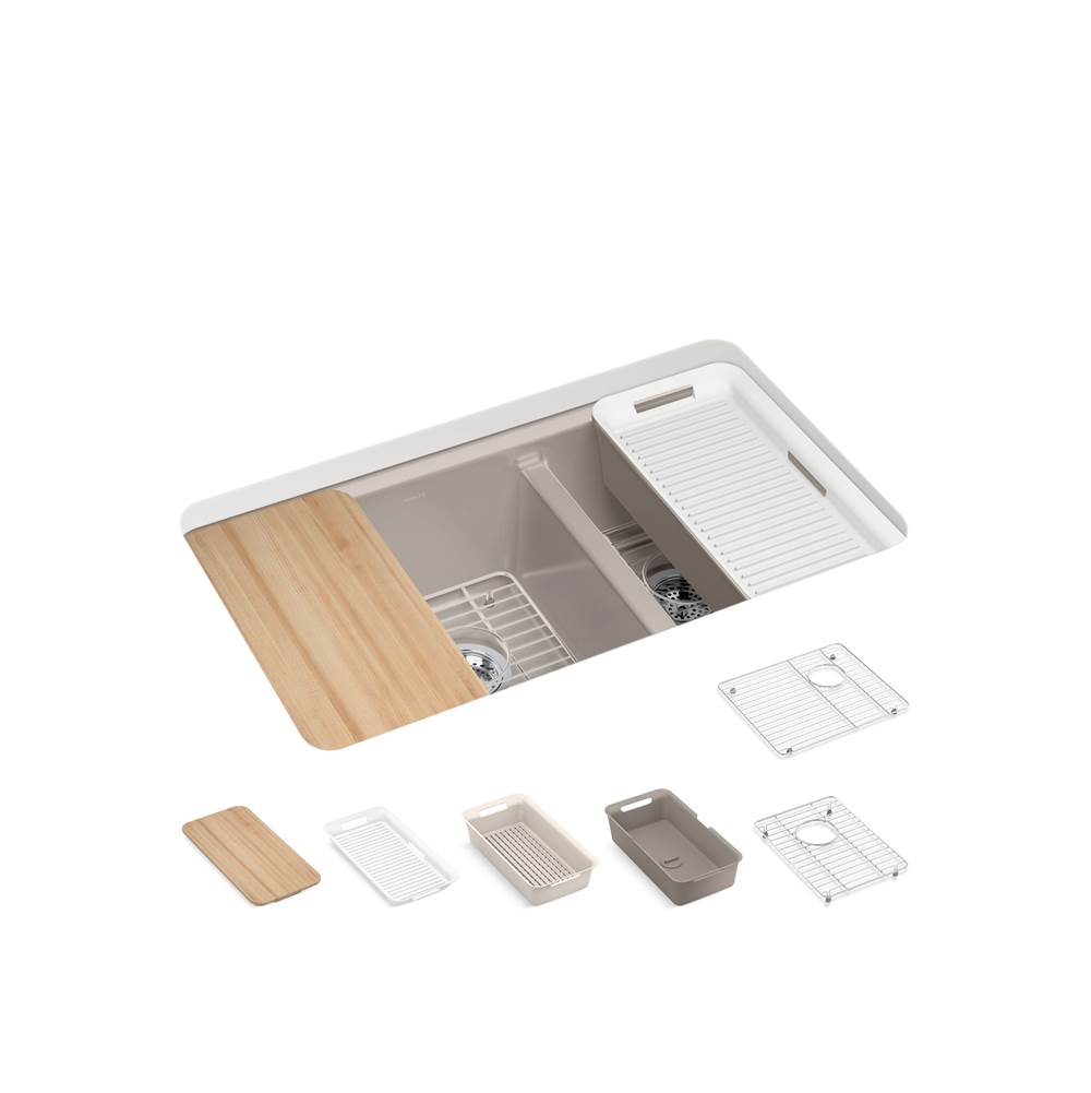 Riverby 33 in. Undermount Double-Bowl Workstation Kitchen Sink-shop