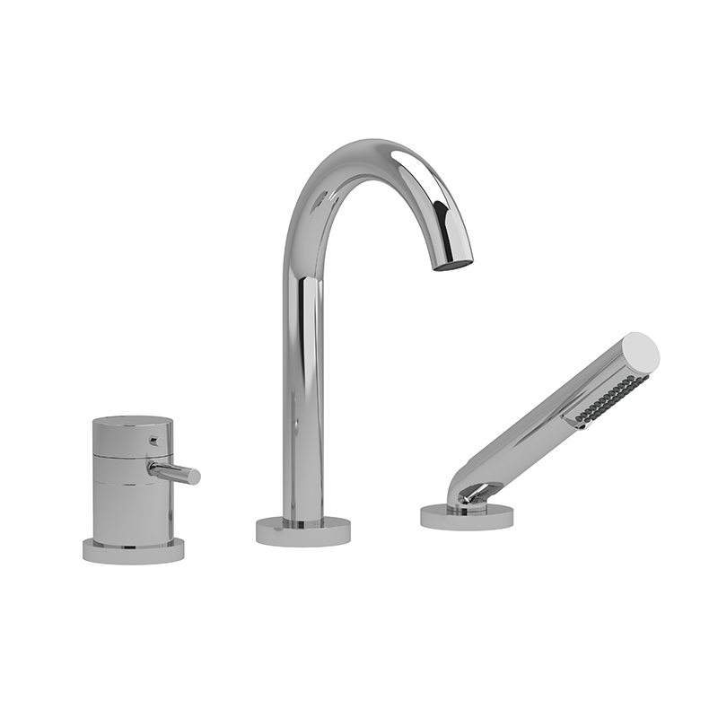 RIU - RU19 2-WAY 3-PIECE TYPE T (THERMOSTATIC) COAXIAL DECK-MOUNT TUB FILLER WITH HAND SHOWER-related