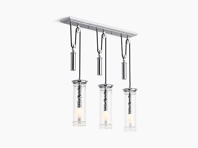 Three-light adjustable linear chandelier-product-view