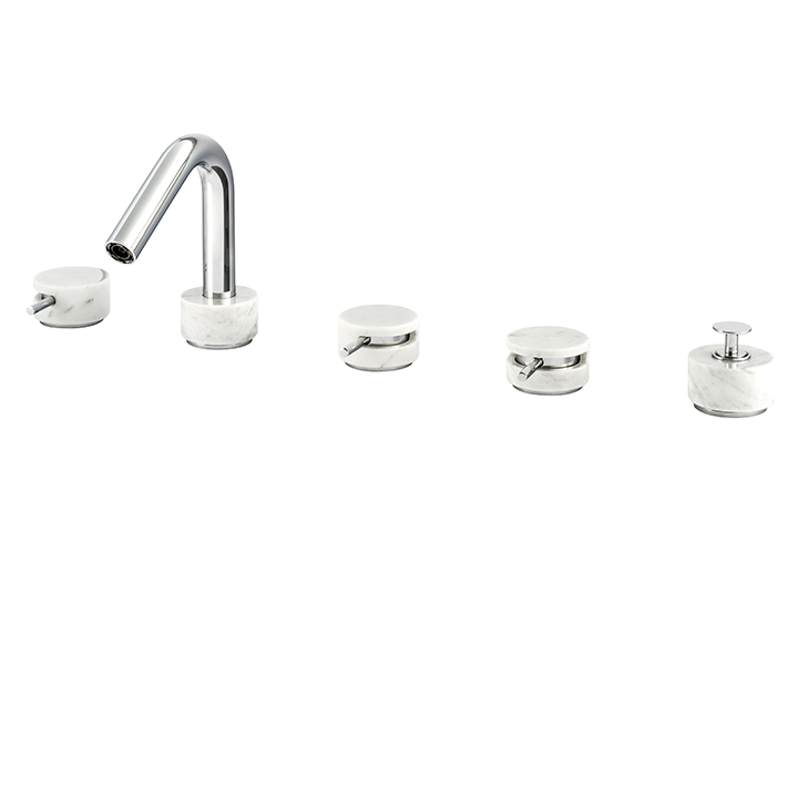 5-piece deckmount tub filler with diverter and handshower Product code:CL06BC-0