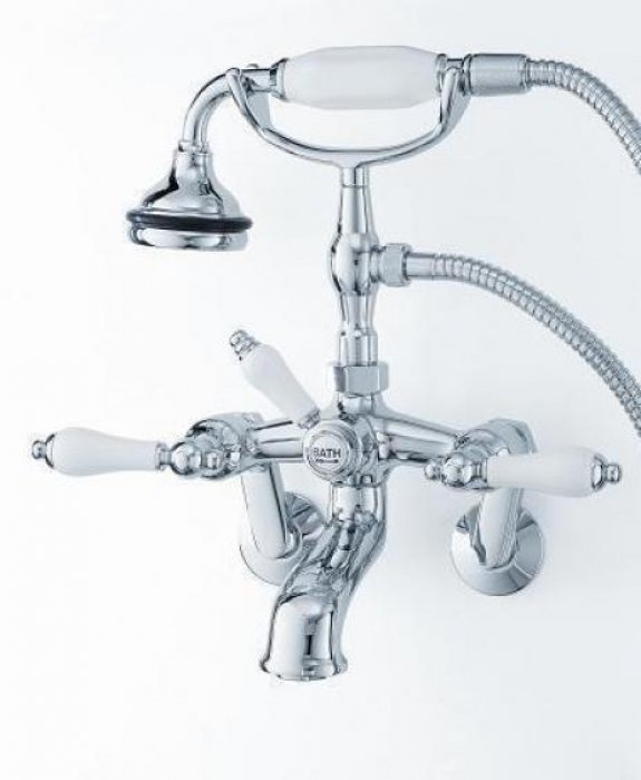 Tub Faucet with Porcelain Levers-product-view