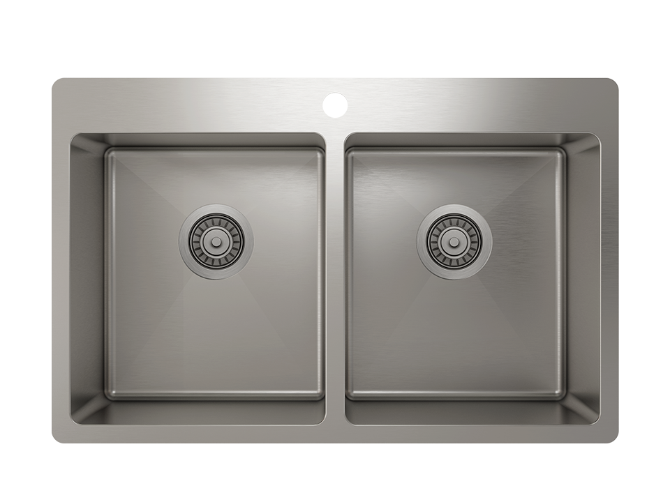 50/50 Double Bowl Topmount Kitchen Sink ProInox H75 18-gauge Stainless Steel, 28'' X 16'' X 9''  IH75-TE-31209-related