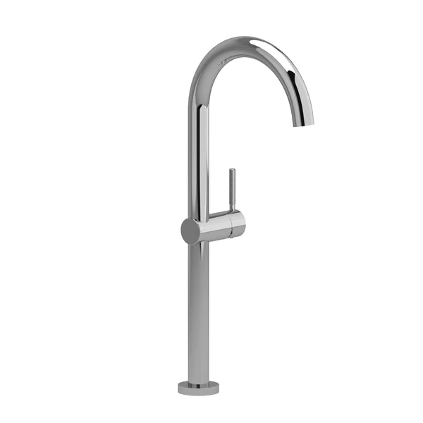 Riu Single Knurled Handle Tall Bathroom Faucet - Chrome | Model Number: RL01KNC-fade-home