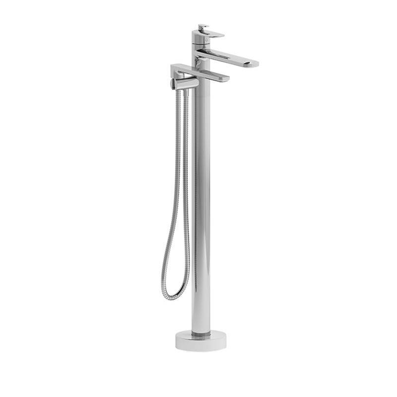 2-way Type T (thermostatic) coaxial floor-mount tub filler with hand shower trim-shop