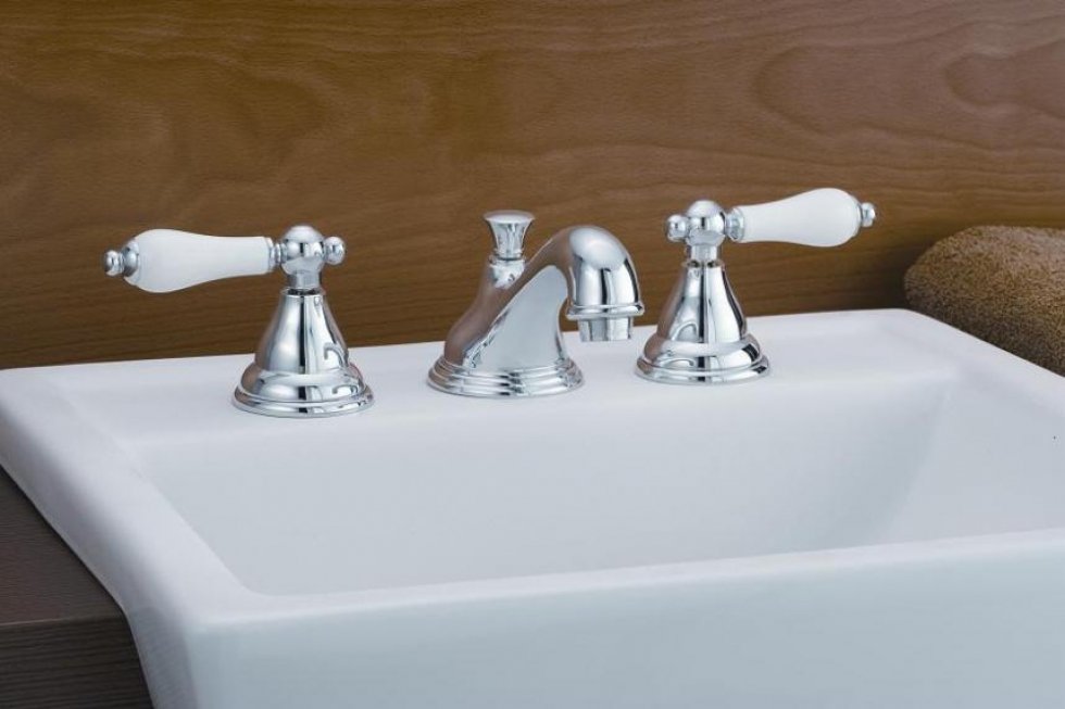 Widespread Bathroom Faucet with Porcelain Levers-related