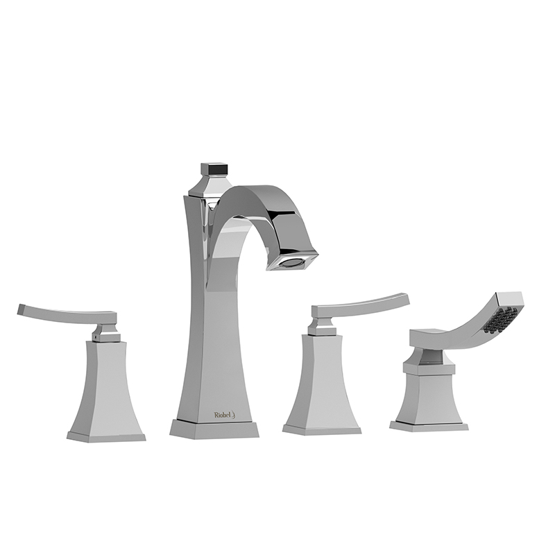 EIFFEL - EF12L 4-PIECE DECK-MOUNT TUB FILLER WITH HAND SHOWER-fade-home