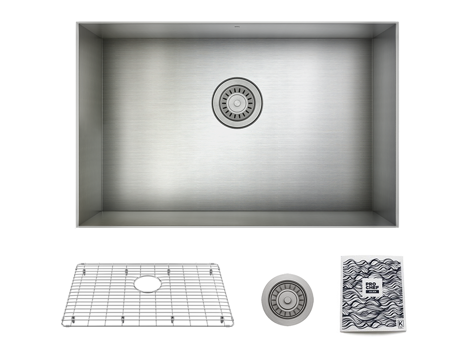 Single Bowl undermount Kitchen Sink with bottom grid ProInox H0 18-gauge Stainless Steel 25'' X 16'' X 9''  PC-IH0-US-27189-G-related
