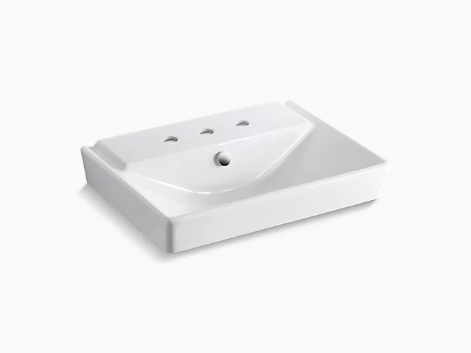 Rêve®23" pedestal bathroom sink basin with 8" widespread faucet holes K-5027-8-0-product-view