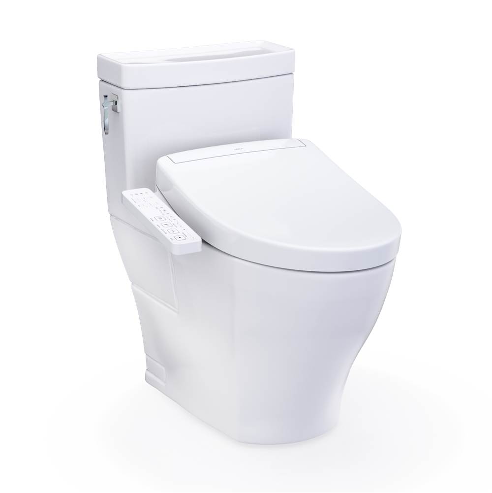 TOTO WASHLET+® Aimes One-Piece Elongated 1.28 GPF Toilet and WASHLET S2 Bidet Sea-shop