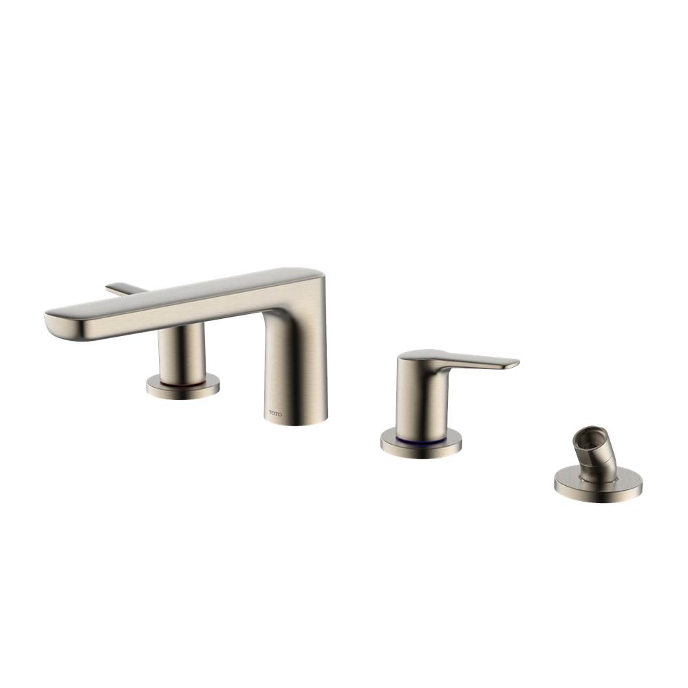 TOTO GS Four-hole Deck-Mount Roman Tub Filler Trim with Handshower, Brushed Nicke-related